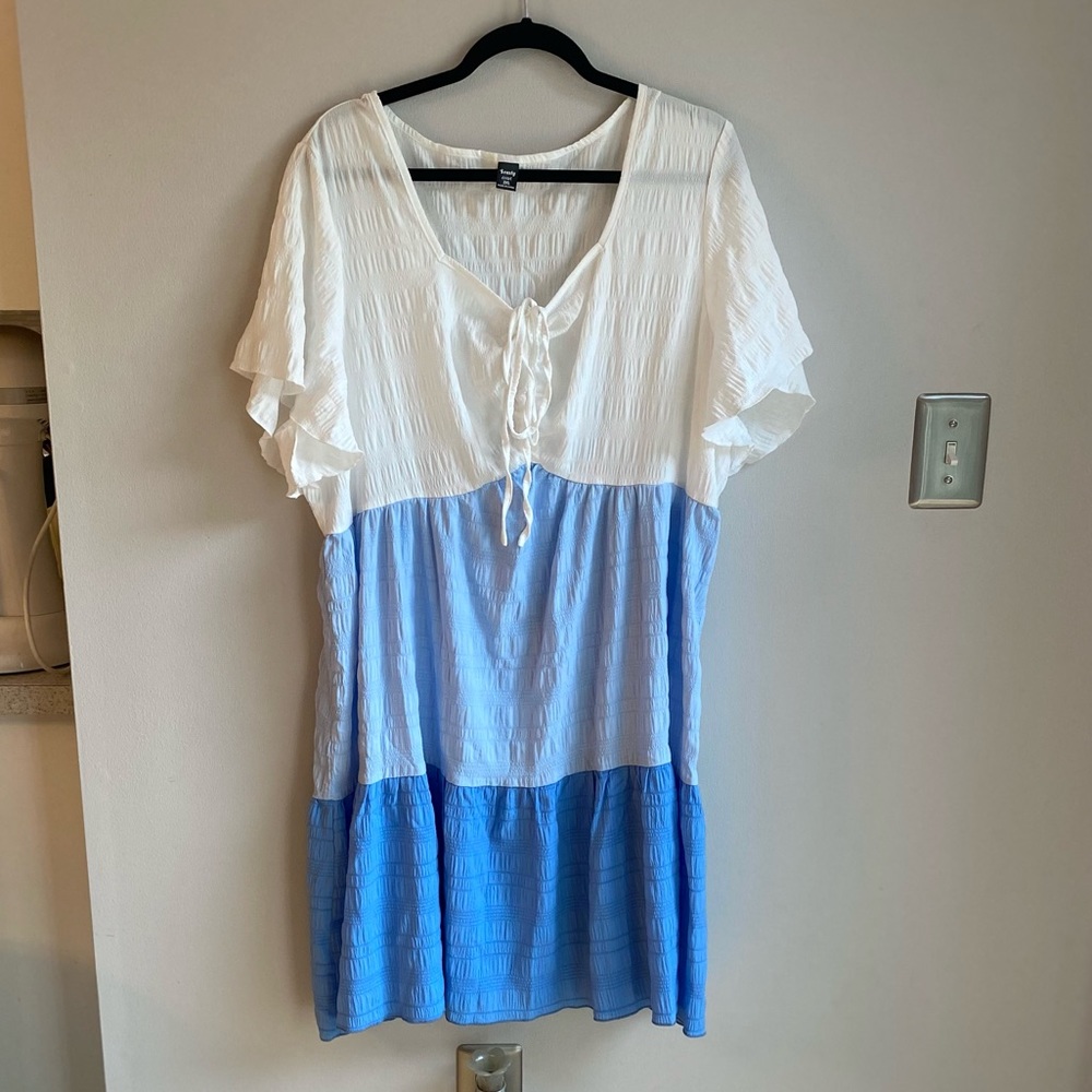 Shein Curve 3x Colorblock Drawstring Front Dress
